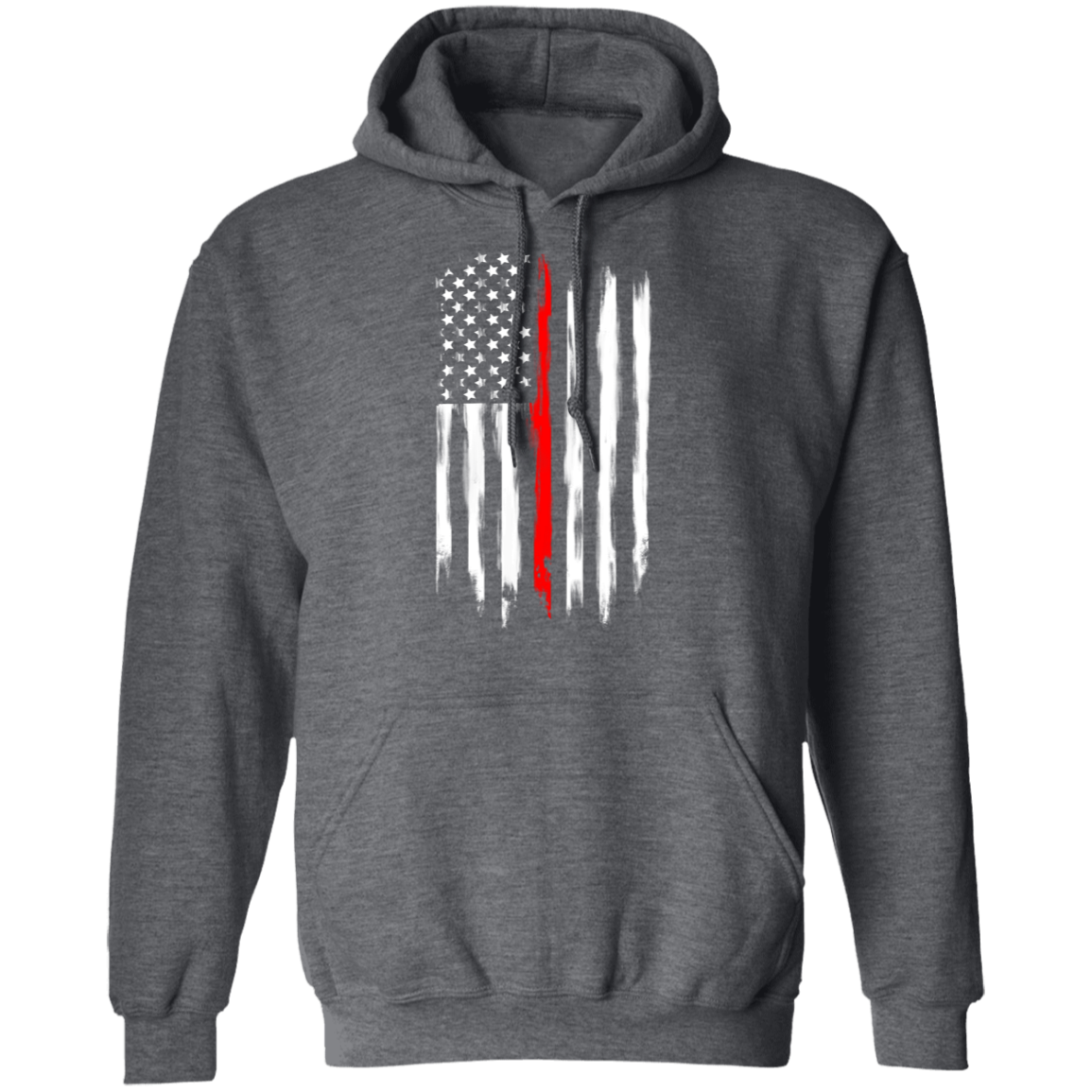 Firefighter Thin Red Line American Flag Pullover Hoodie
