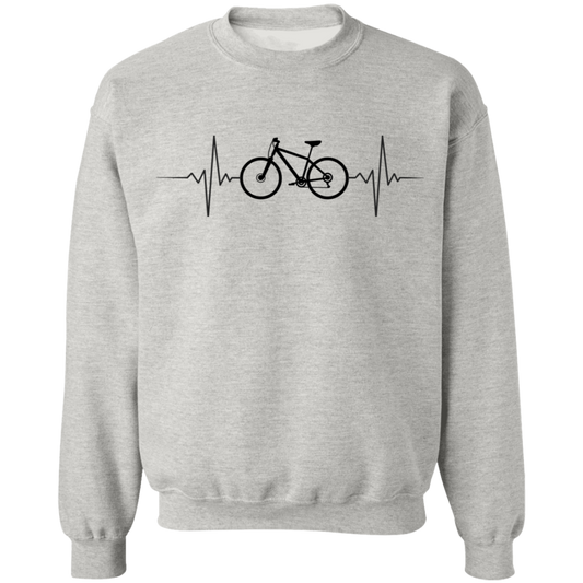 Mountain Biking Biker Heartbeat Crewneck Sweatshirt