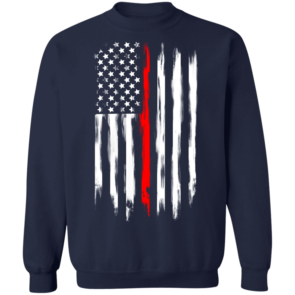 Firefighter Thin Red Line American Flag Crewneck Sweatshirt
