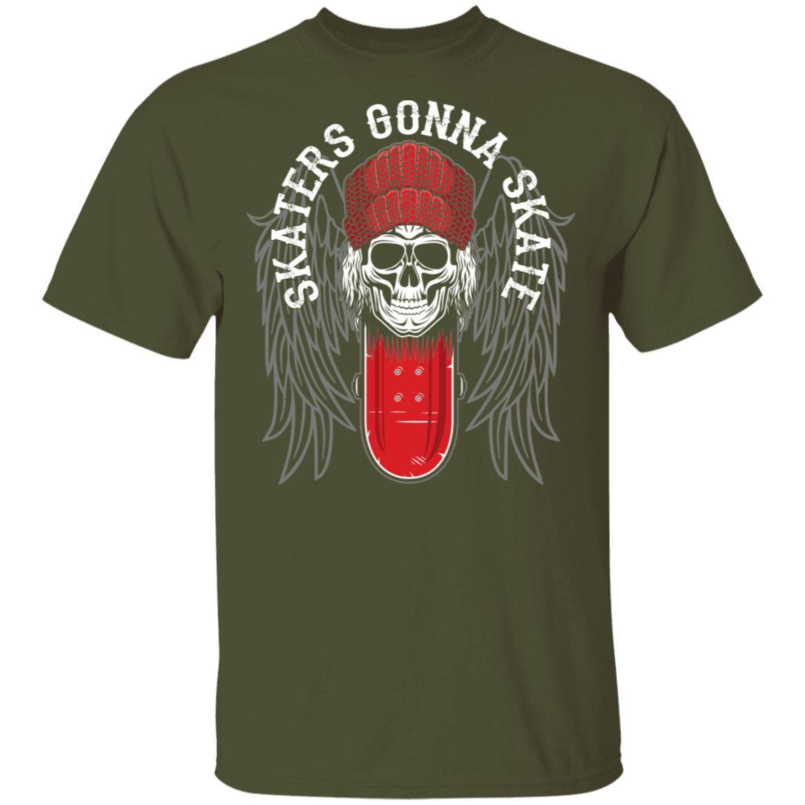 Skaters Gonna Skate Skateboarding Skull T-Shirt