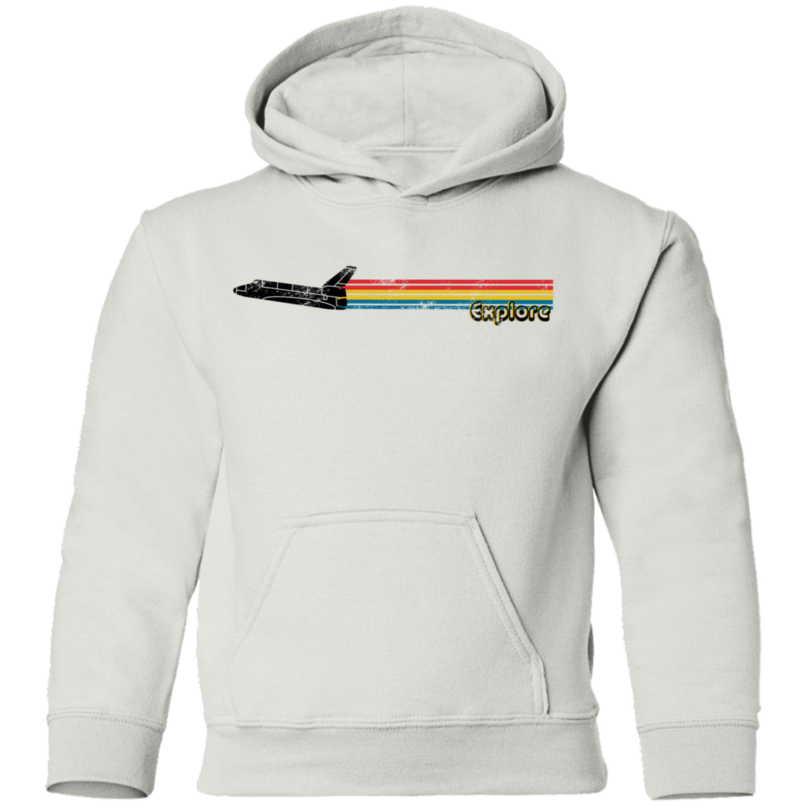 Youth Space Rocket Ship Explorer Pullover Hoodie