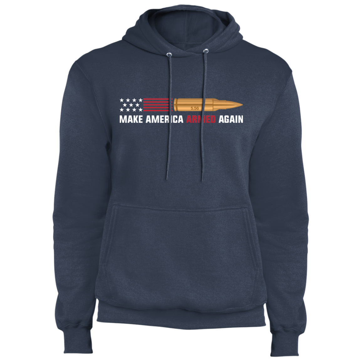 5.56 Make American Armed Again Bullet American Flag USA Pullover Hoodie