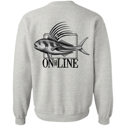 Rooster Fish On The Line Saltwater Double Sided Crewneck Sweatshirt