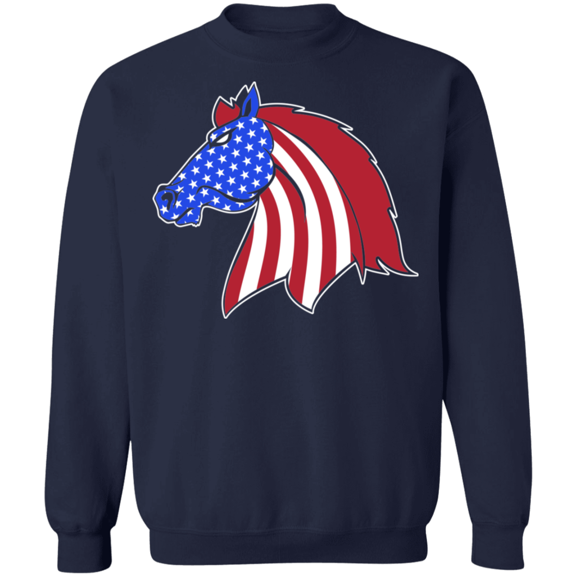 Horse American Flag USA Crewneck Sweatshirt