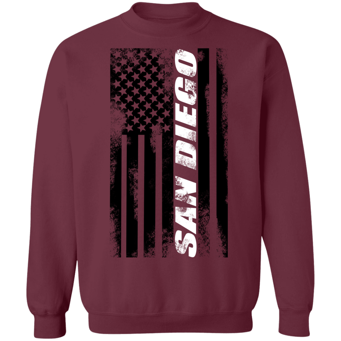 San Diego California American Flag Crewneck Sweatshirt