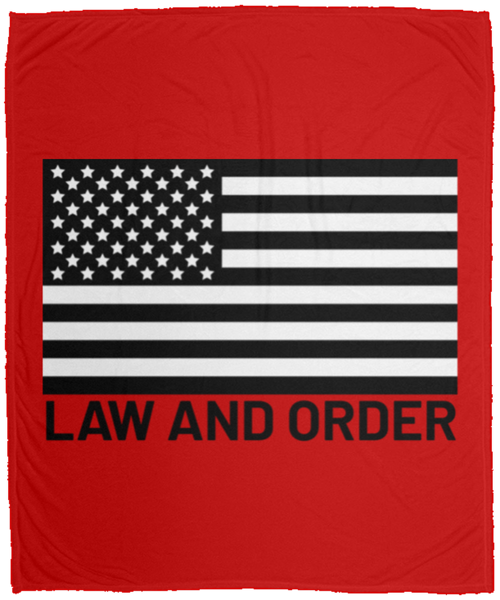 Law and Order American Flag Fleece Blanket - 50x60