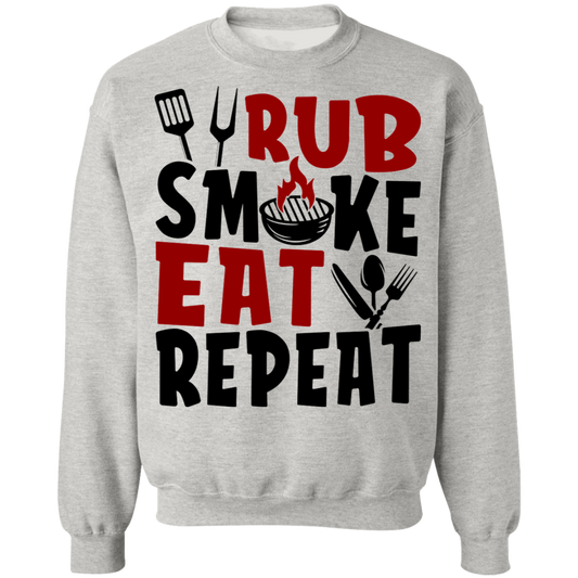 Rub Smoke Eat Repeat Grilling BBQ Crewneck Sweatshirt