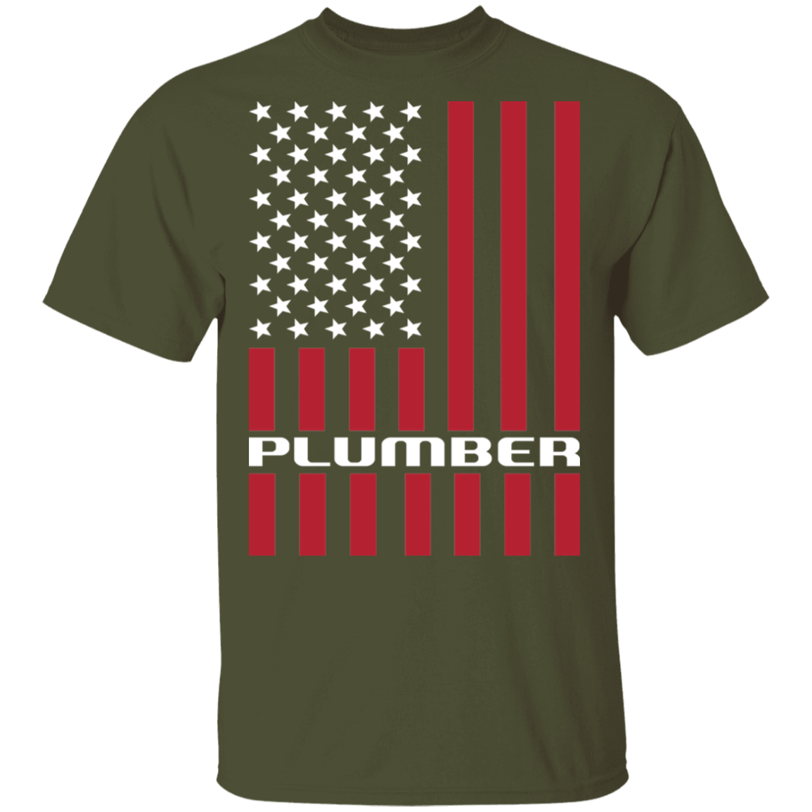 Plumber American Flag USA T-Shirt
