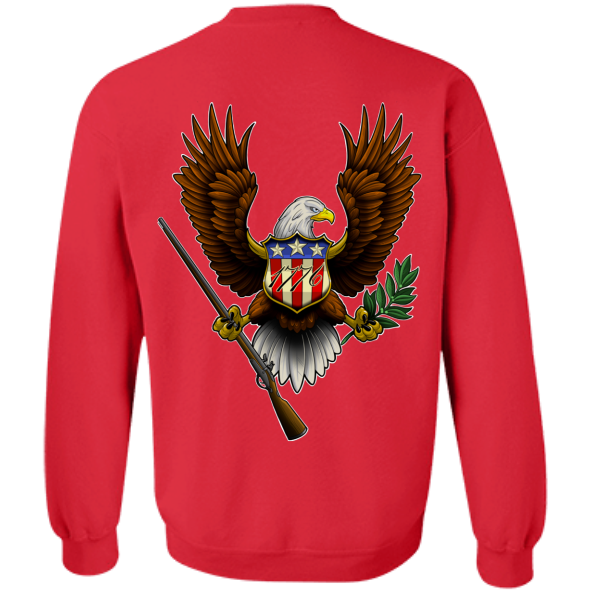 1776 American Bald Eagle Double Sided Crewneck Sweatshirt