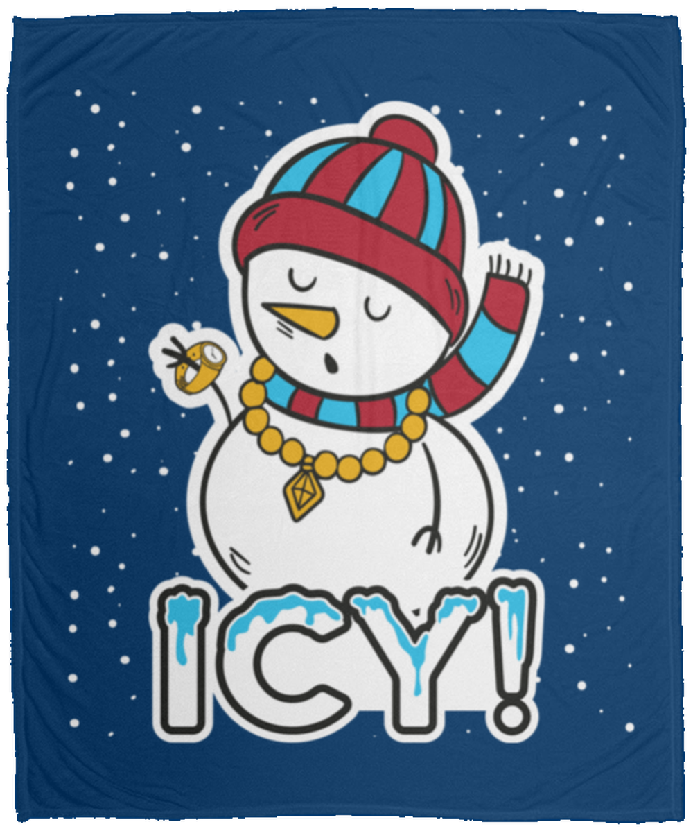 Icy! Bling Snowman Christmas Fleece Blanket - 50x60