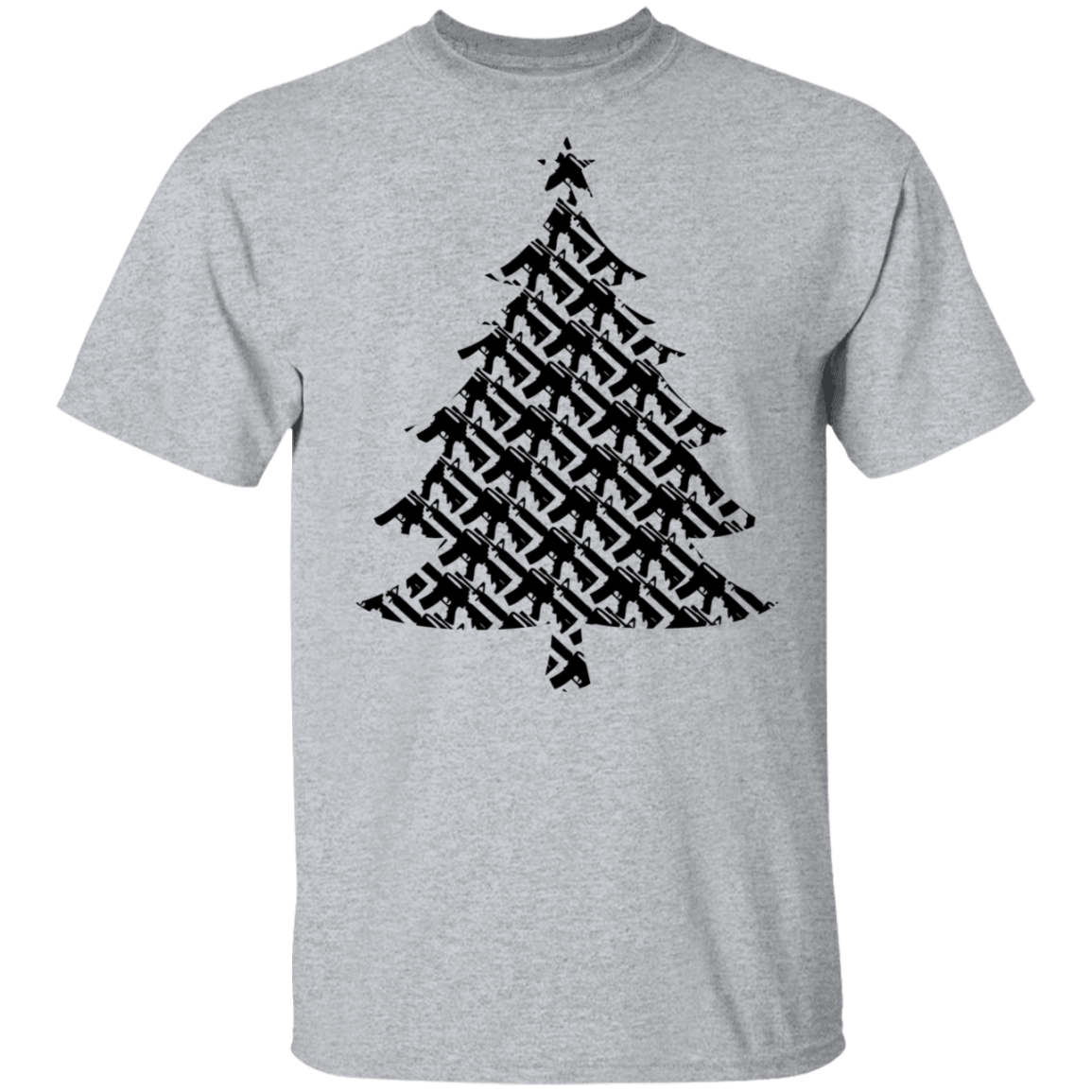 Rifle Firearm Christmas Tree T-Shirt