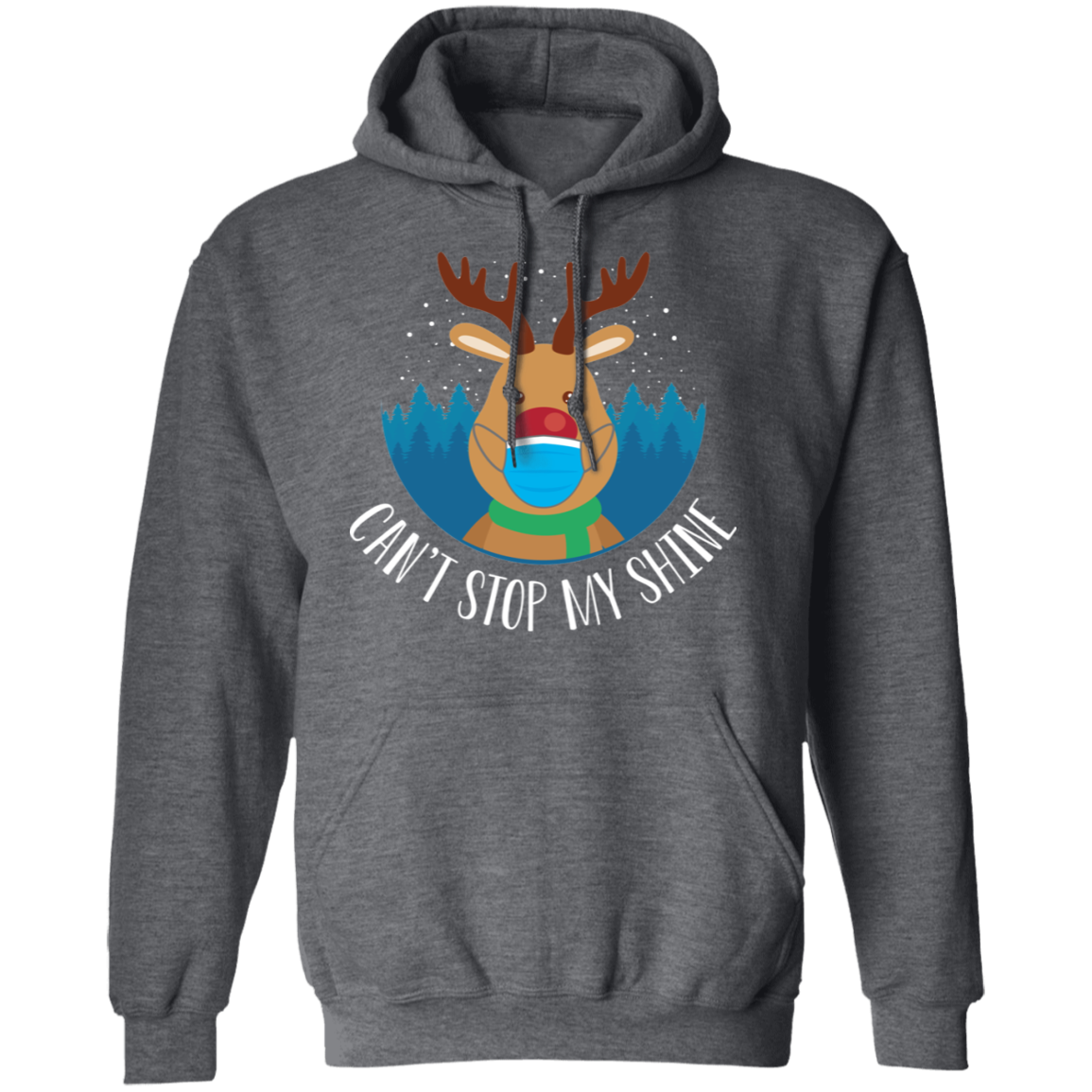 Can't Stop My Shine Shiny Nosed Reindeer Christmas Pullover Hoodie