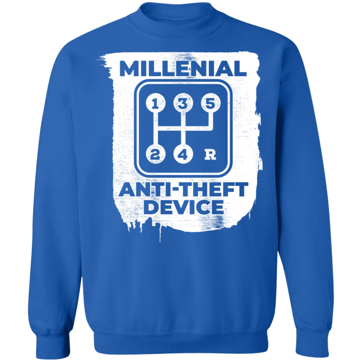 MillennialAnti-Theft Device Manual Stick Shift 5-Speed Crewneck Sweatshirt