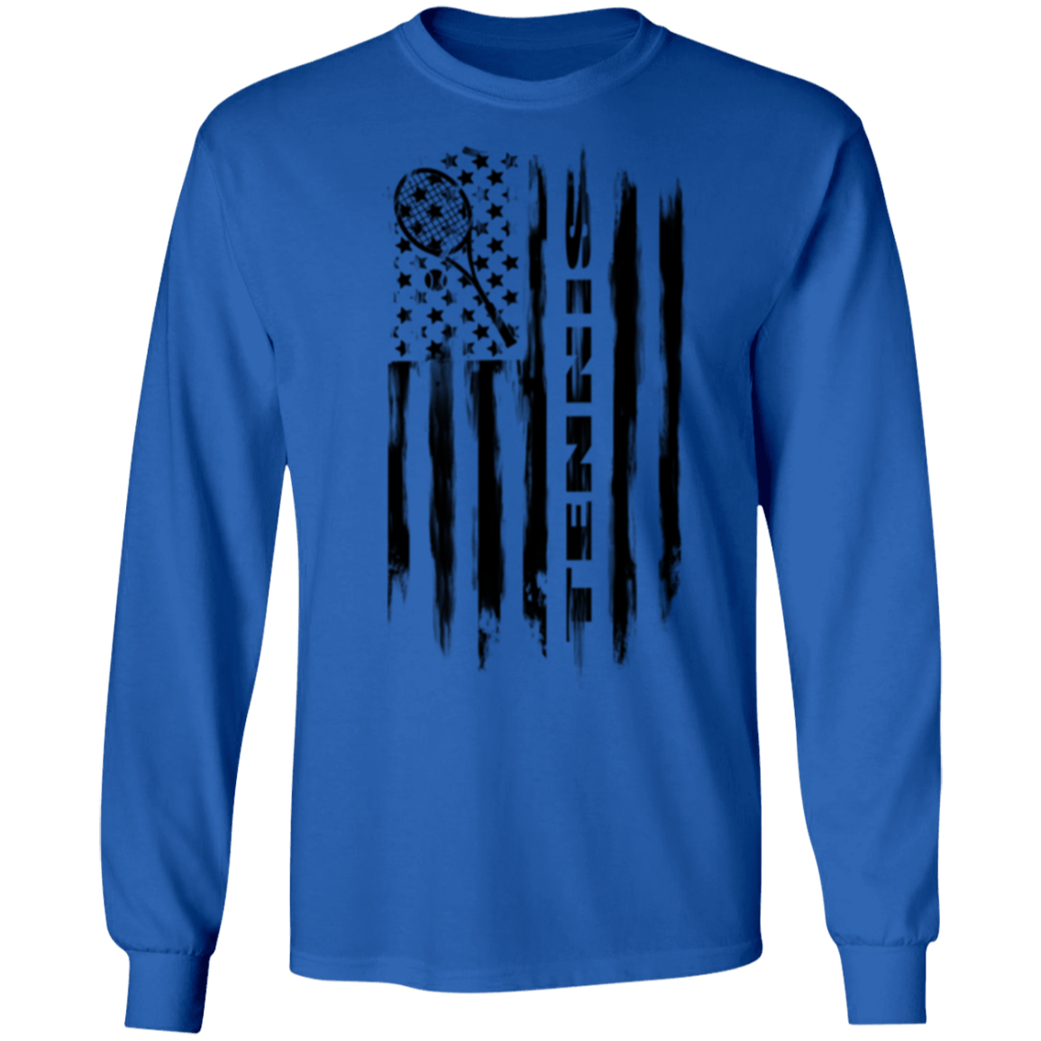 Tennis American Flag Long Sleeve T-Shirt