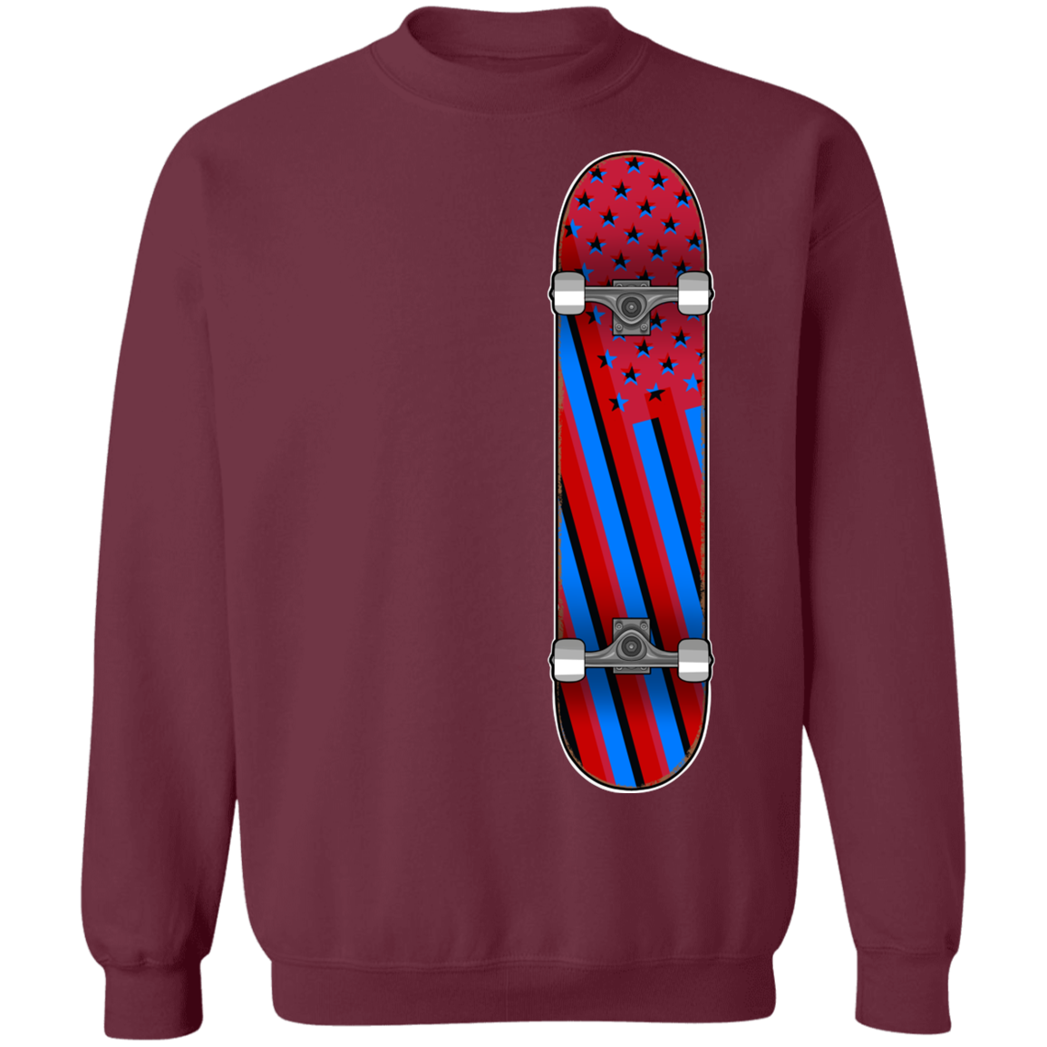 American Flag Skateboard Skateboarding Crewneck Sweatshirt