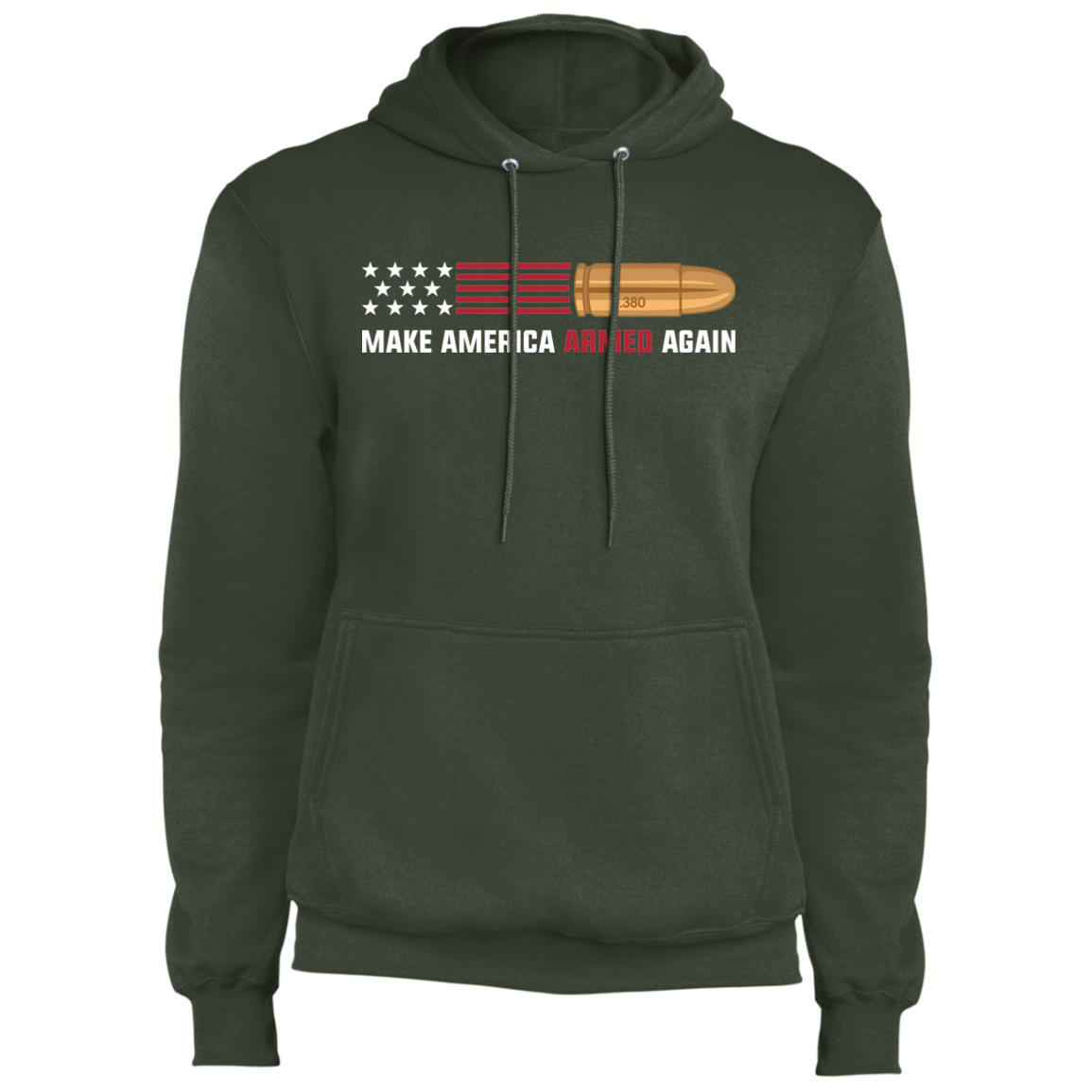 .380 Make American Armed Again Bullet American Flag USA Pullover Hoodie