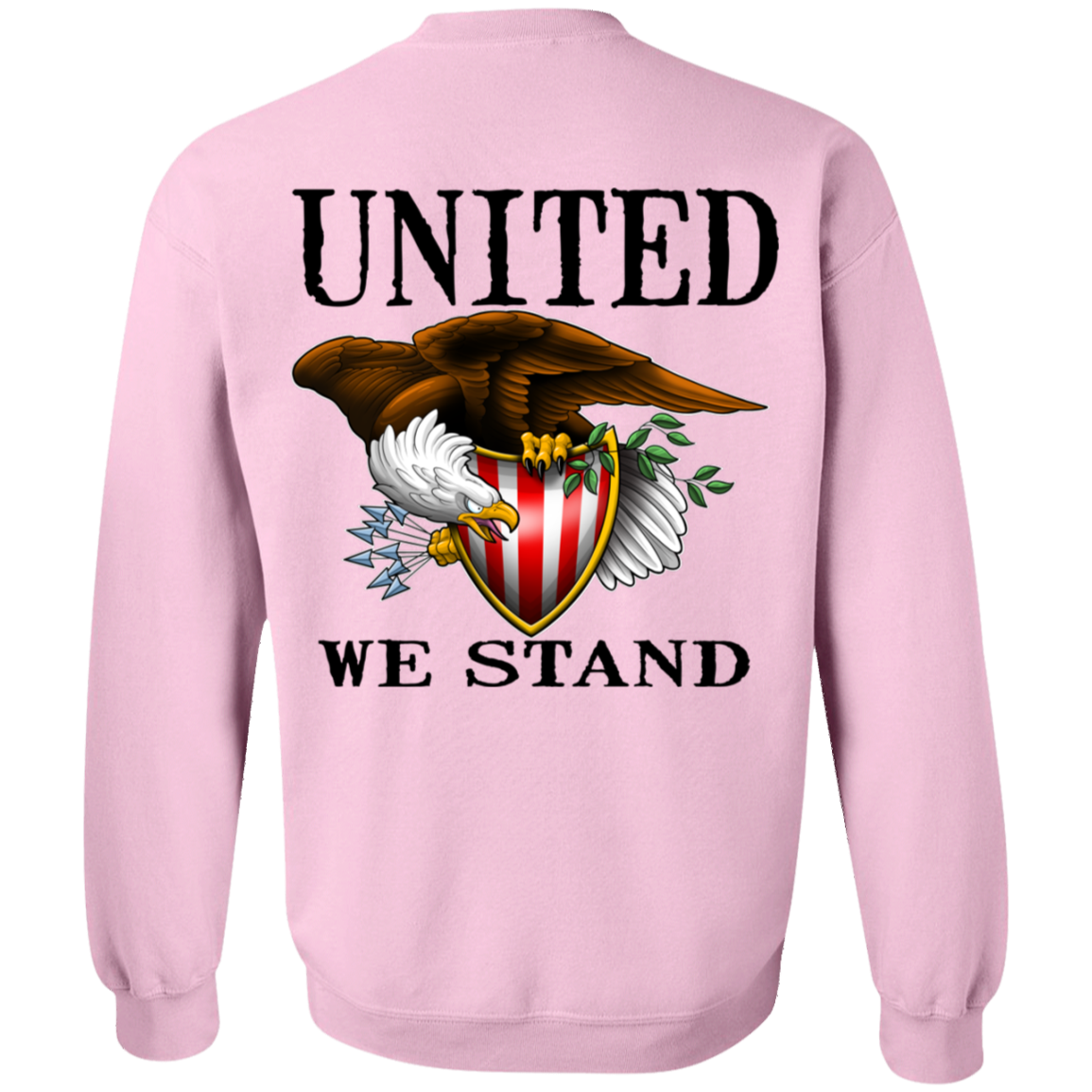 1776 American Bald Eagle United We Stand Double Sided Crewneck Sweatshirt