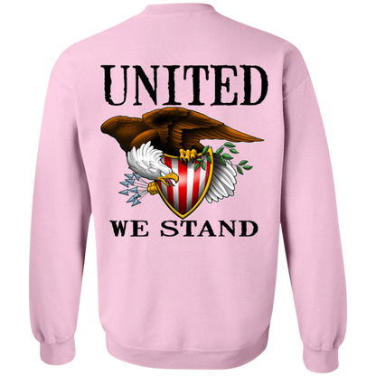 1776 American Bald Eagle United We Stand Double Sided Crewneck Sweatshirt
