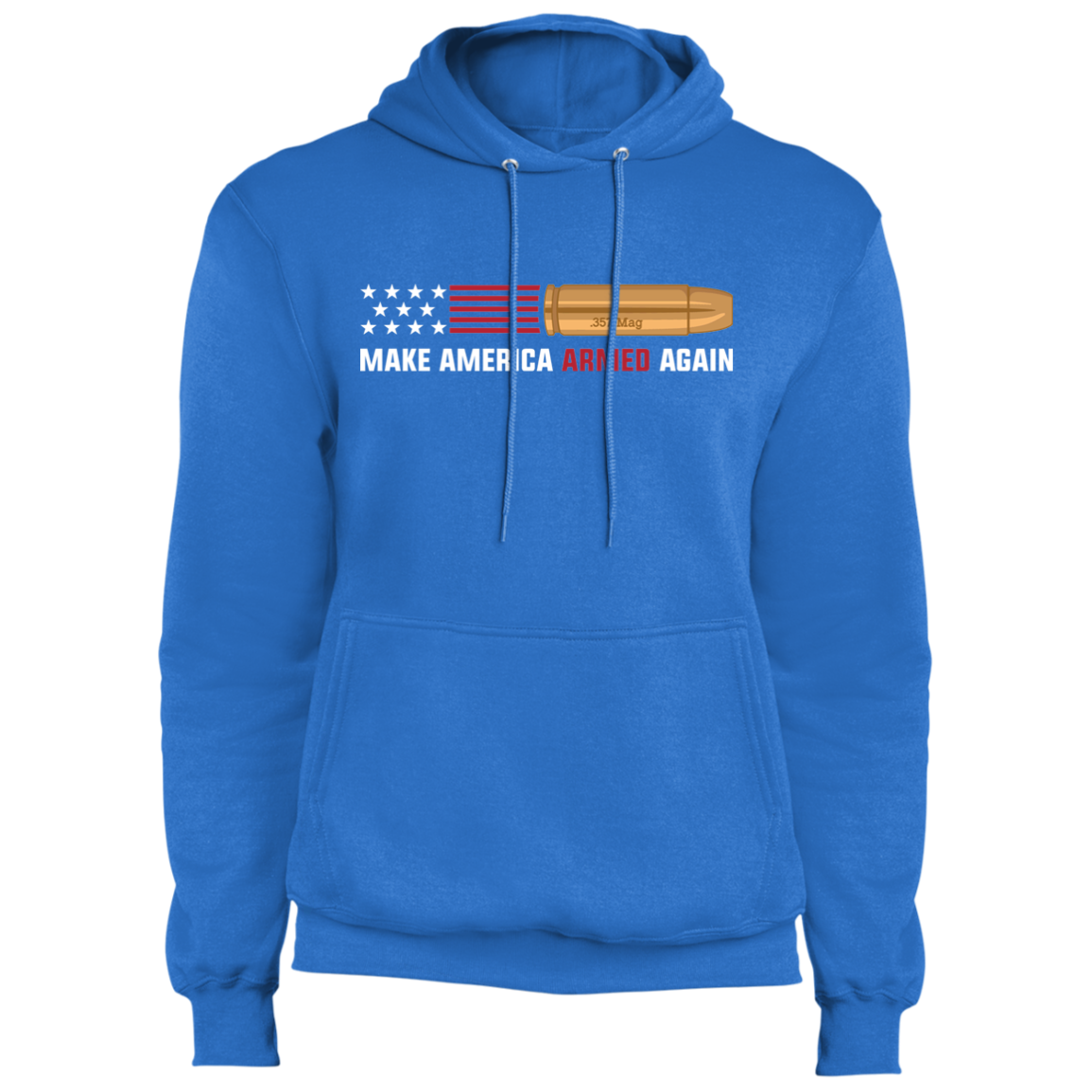 .357 Magnum Make American Armed Again Bullet American Flag USA Pullover Hoodie
