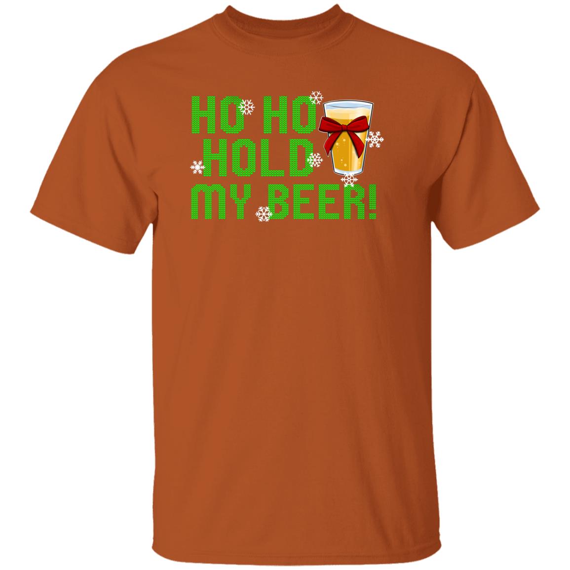 Ho Ho Hold My Beer Funny Christmas T-Shirt