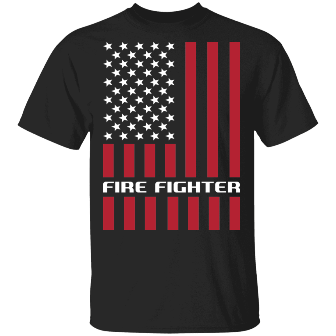 Fire Fighter American Flag USA T-Shirt