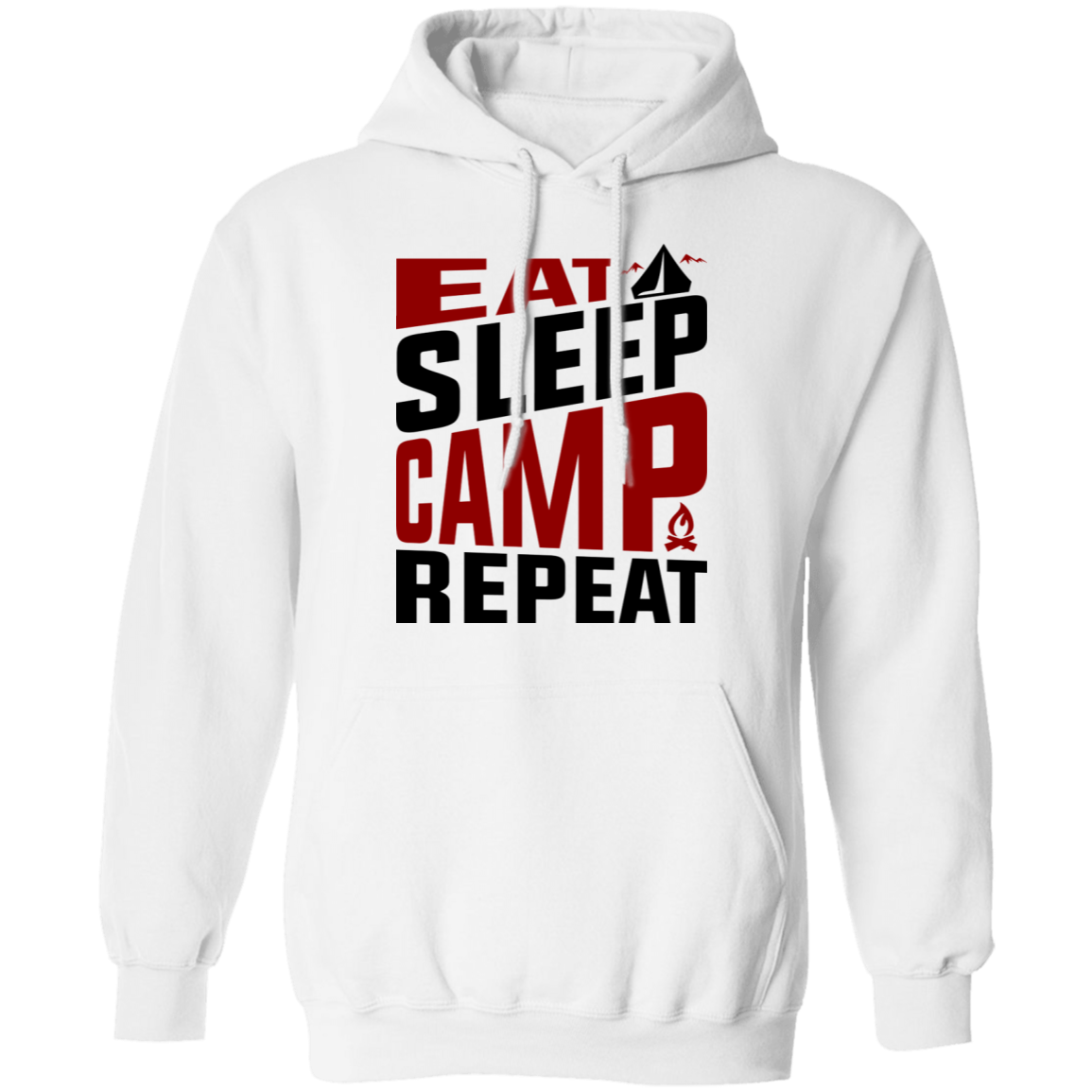 Eat Sleep Camp Repeat Camping Pullover Hoodie