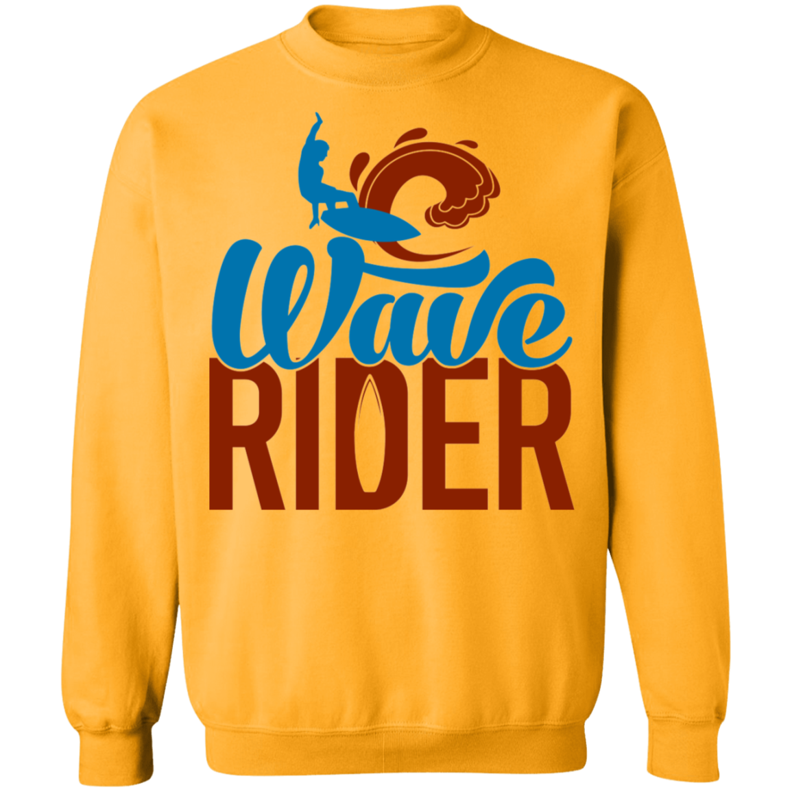 Wave Rider Surfer Surfing Beach Crewneck Sweatshirt