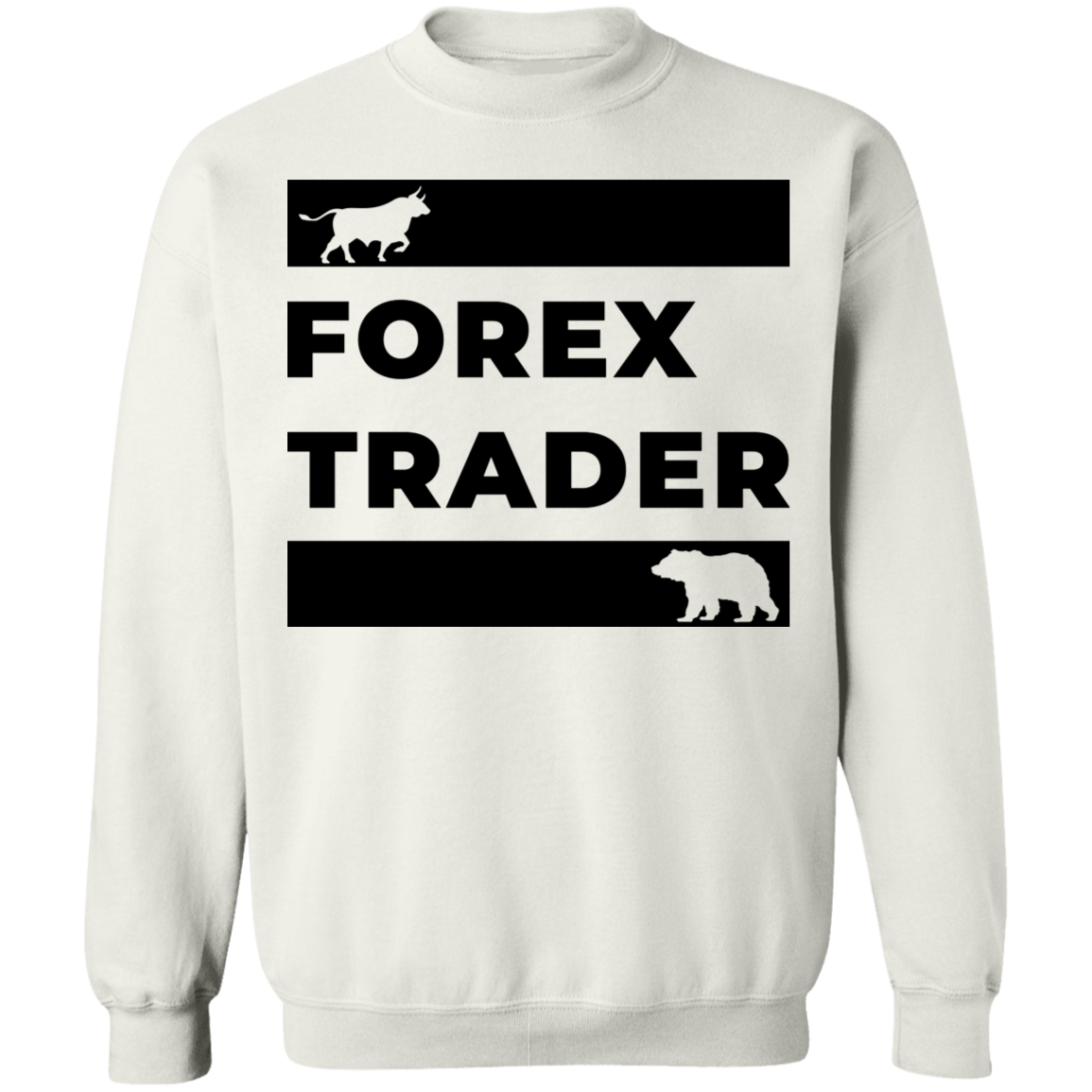 Forex Trader Bull Bear Technical Analysis Crewneck Sweatshirt