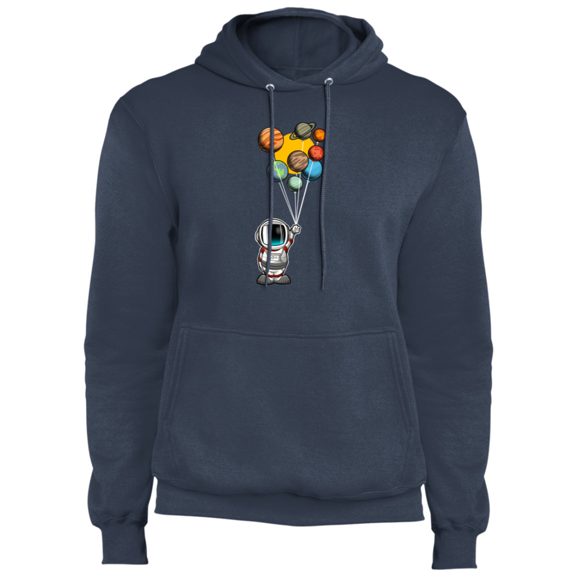 Men's Space Astronaut Balloons Party Fleece Pullover Hoodie