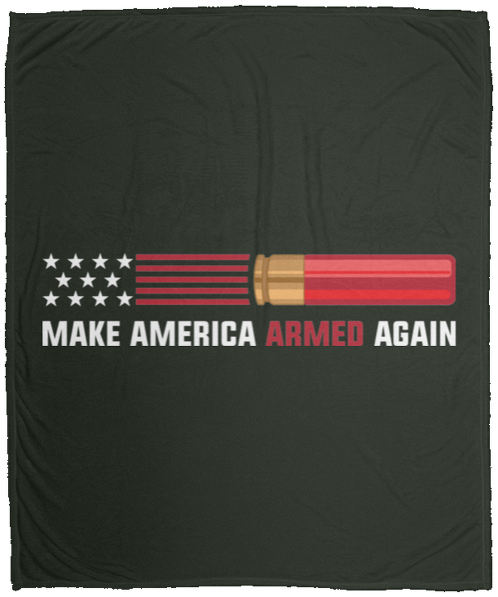 12 Gauge Make American Armed Again Bullet Flag Fleece Blanket - 50x60