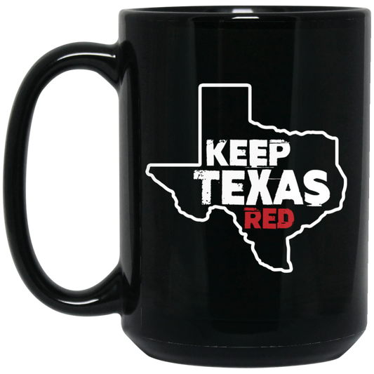 Wheel Spin Addict 15 oz Mug, Keep Texas Red Republican Black Mug