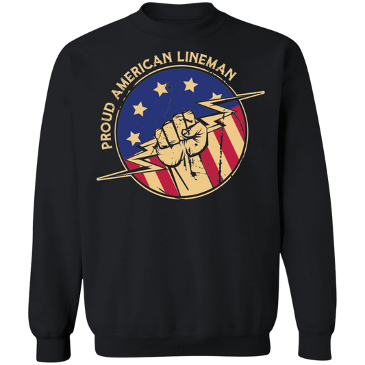 Proud American Lineman Crewneck Sweatshirt