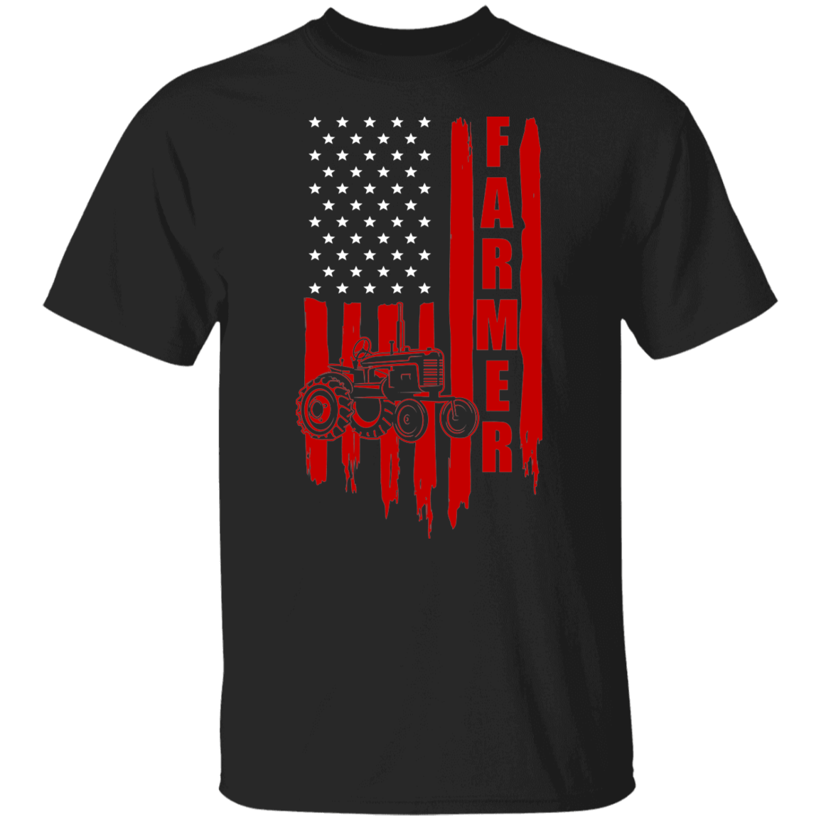 Farmer American Flag Tractor T-Shirt