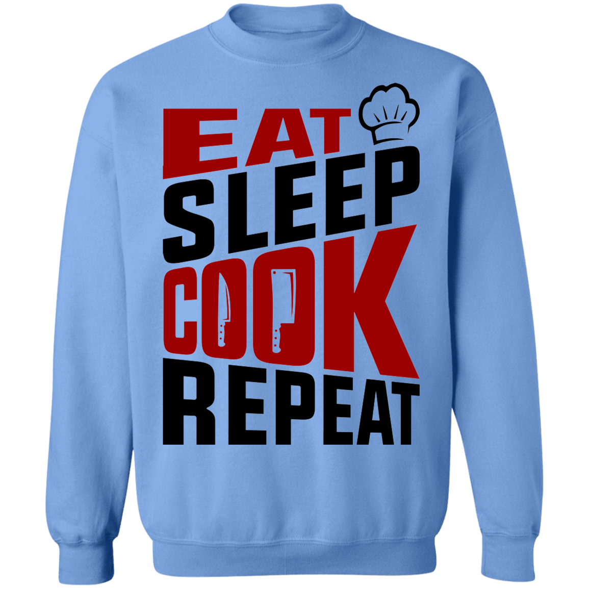 Eat Sleep Cook Repeat Chef Crewneck Sweatshirt