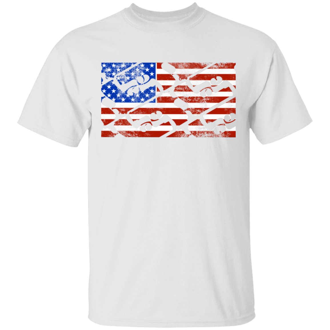 Handgun Pistol Firearm American Flag T-Shirt