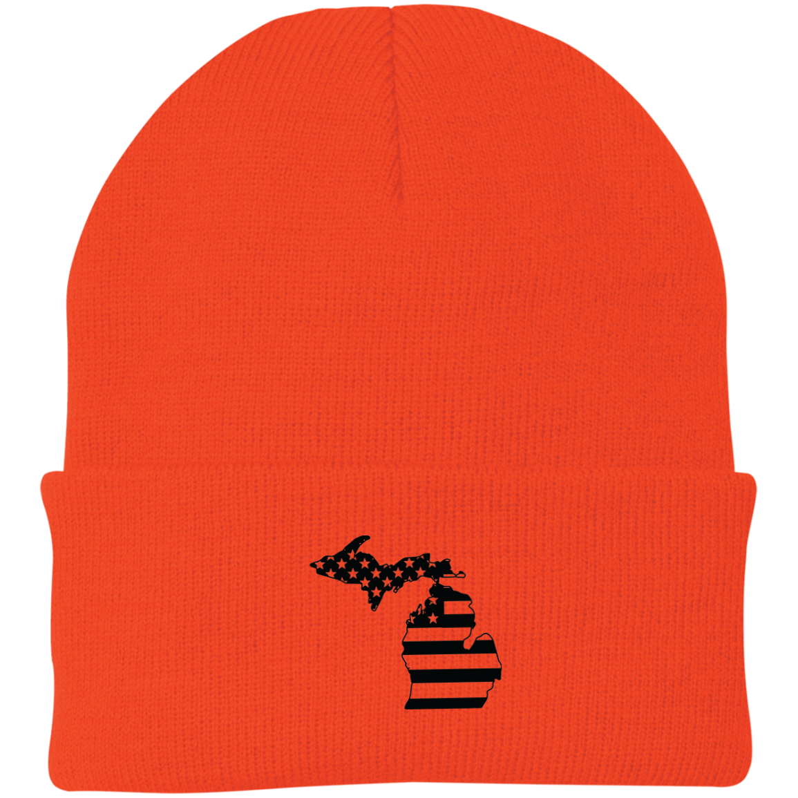 Michigan State American Flag Beanie Cap