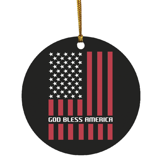 God Bless America Flag USA Circle Ornament