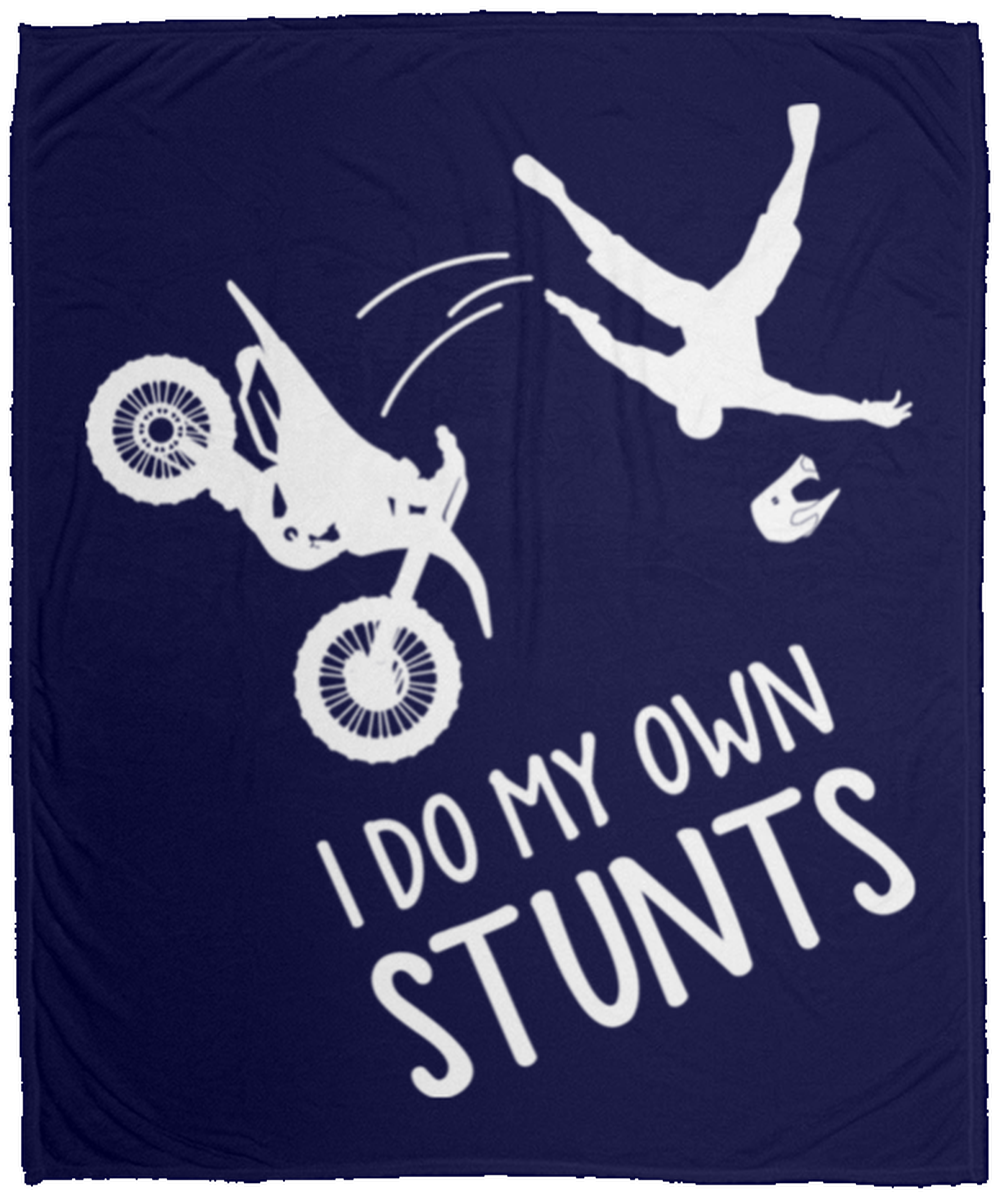 I Do My Own Stunts Motorcycle Dirt Bike Fleece Blanket - 50x60