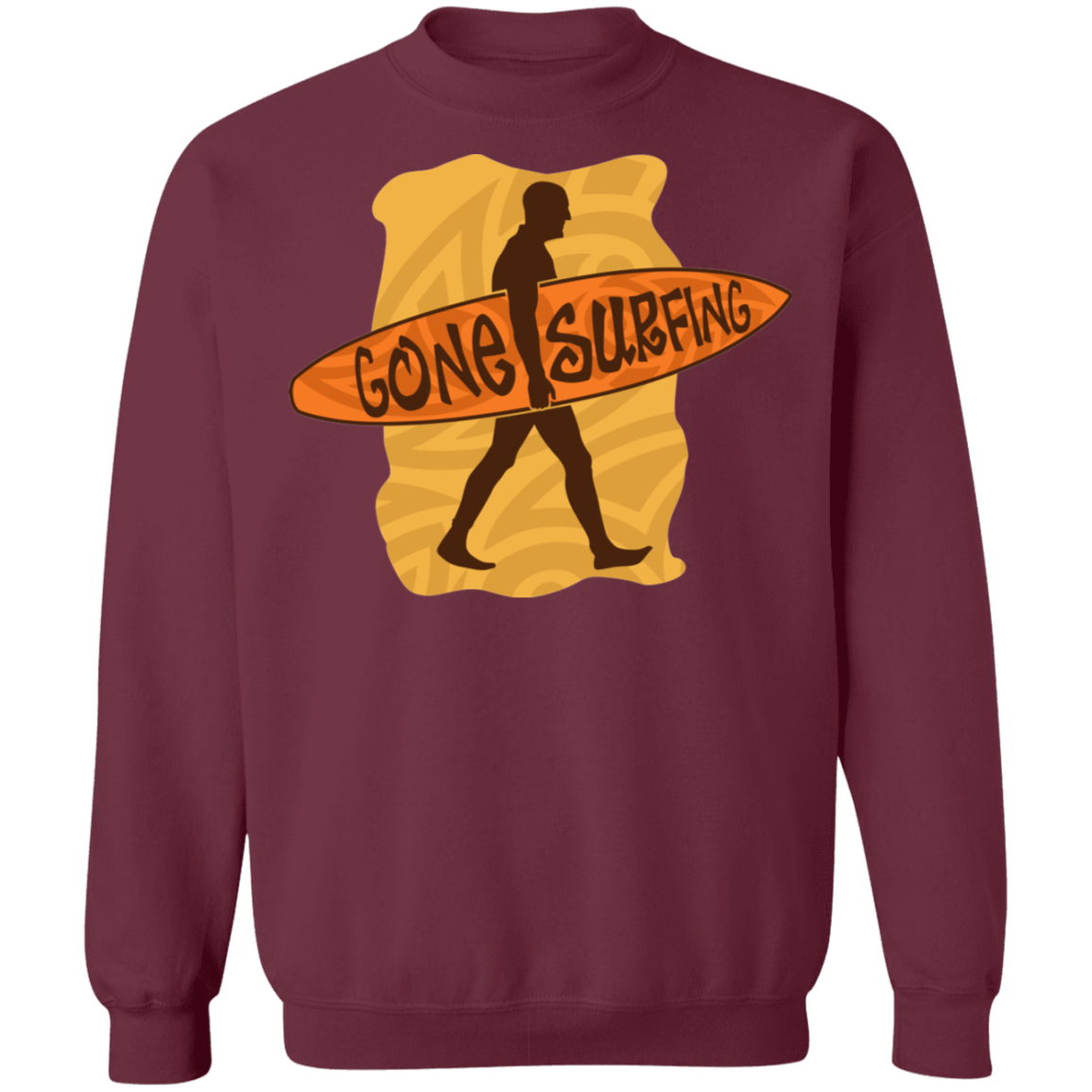 Gone Surfing Ocean Beach Crewneck Sweatshirt