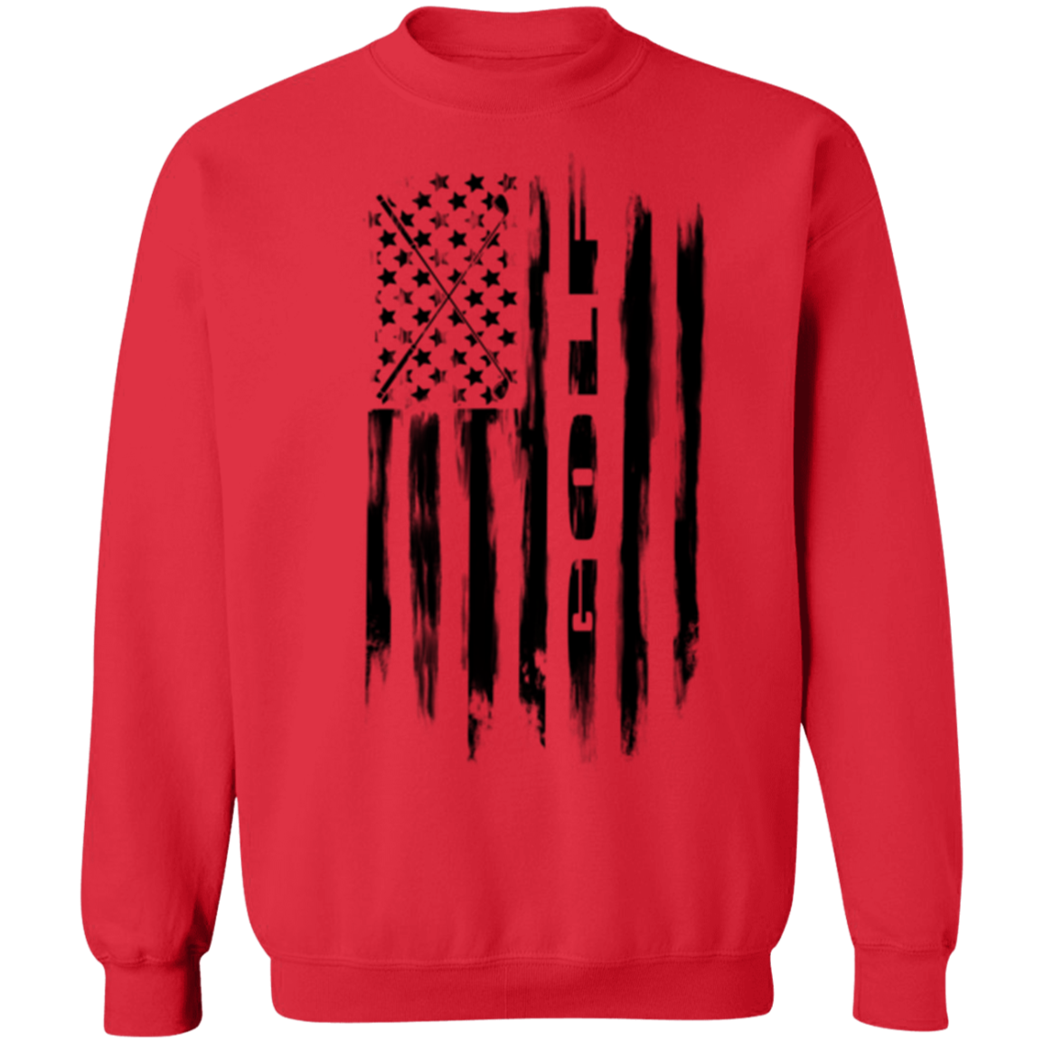 Golf Golfing American Flag Crewneck Sweatshirt