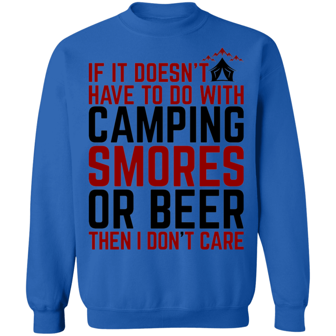 Camping Smores or Beer Funny Crewneck Sweatshirt