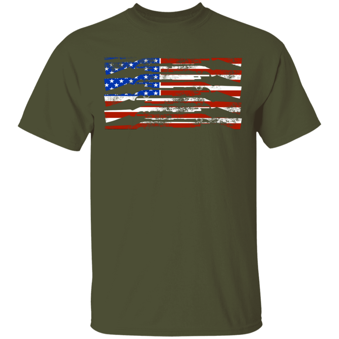 Shotgun Firearm American Flag T-Shirt