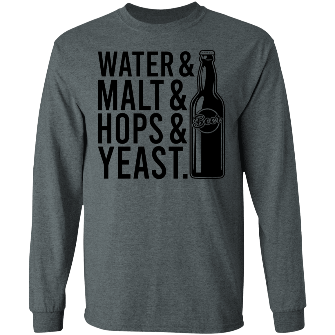 Water & Malt & Hops & Yeast Beer Drinking Long Sleeve T-Shirt