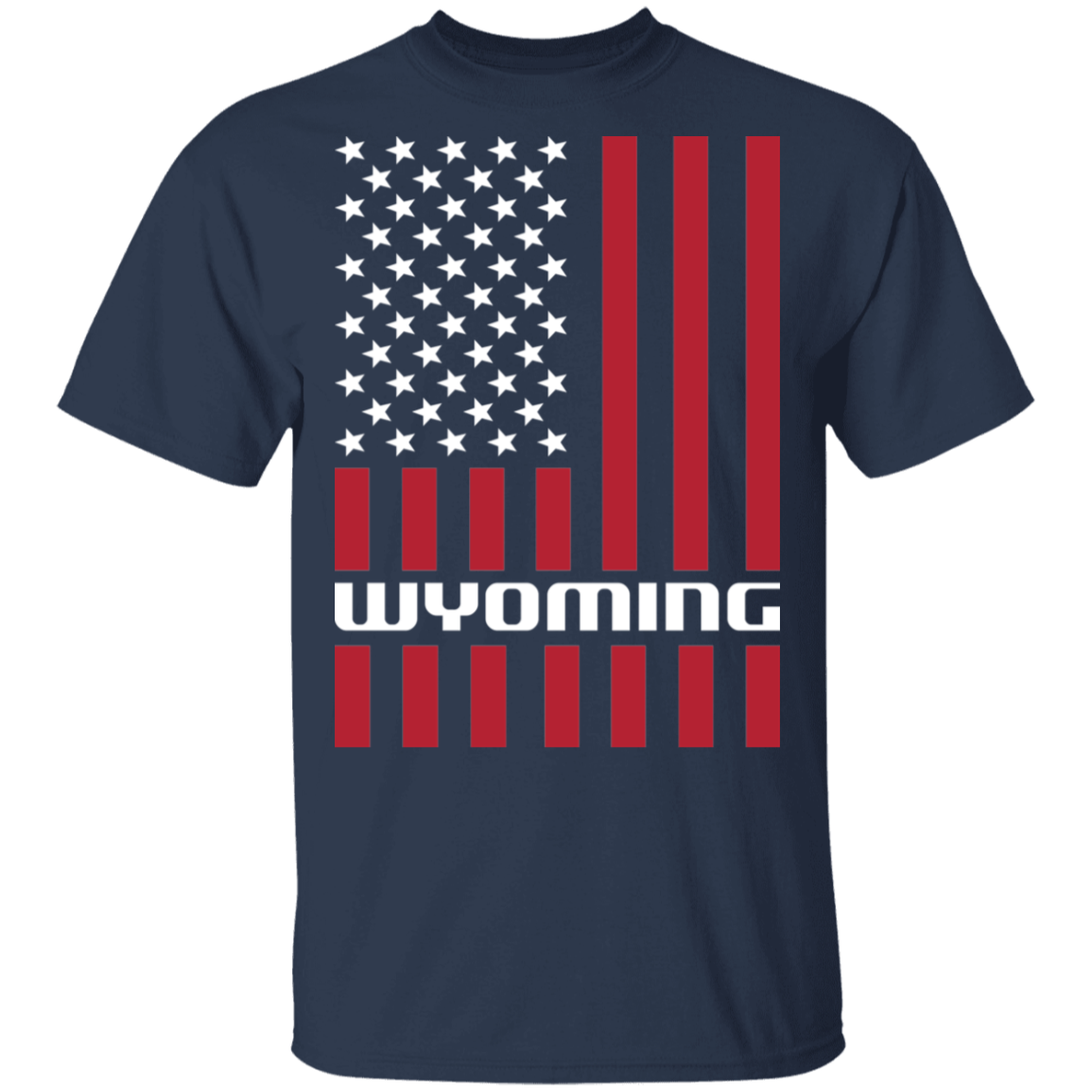 Wyoming American Flag USA T-Shirt