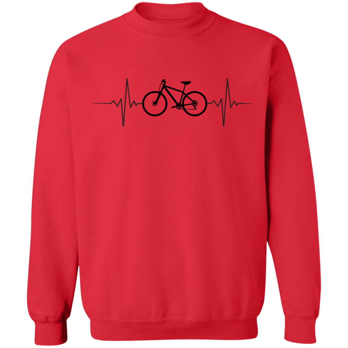 Mountain Biking Biker Heartbeat Crewneck Sweatshirt