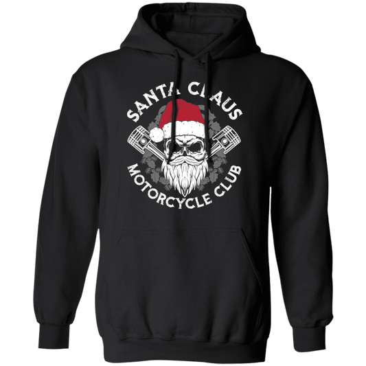 Santa Claus Motorcycle Club Piston Skull Motorcycle Pullover Hoodie