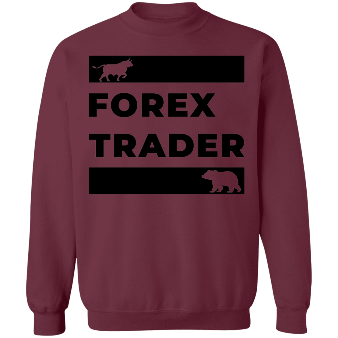 Forex Trader Bull Bear Technical Analysis Crewneck Sweatshirt