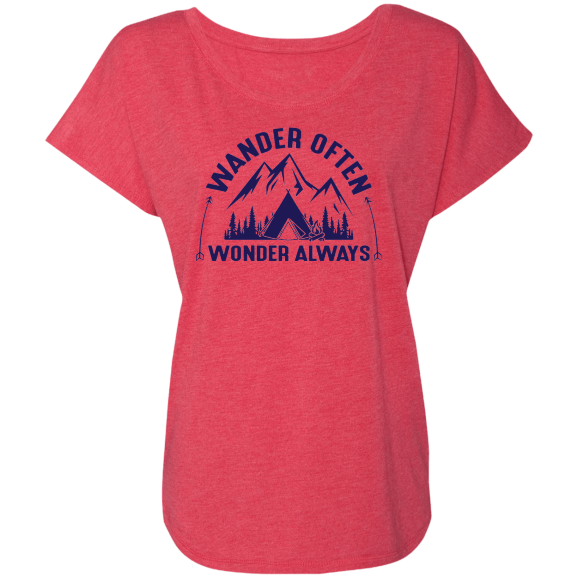 Wander Often Wonder Always Camping Hiking Women's Dolman Sleeve