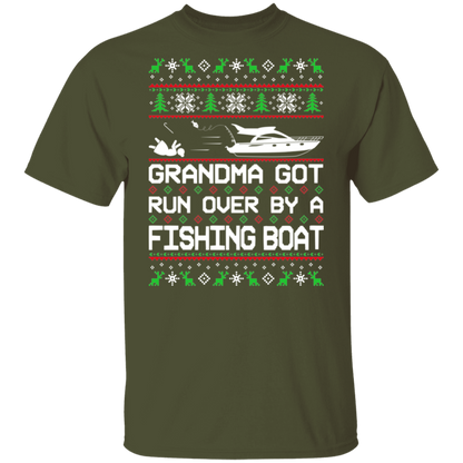 Boat Grandma Got Run Over by a Boat Ugly Christmas T-Shirt