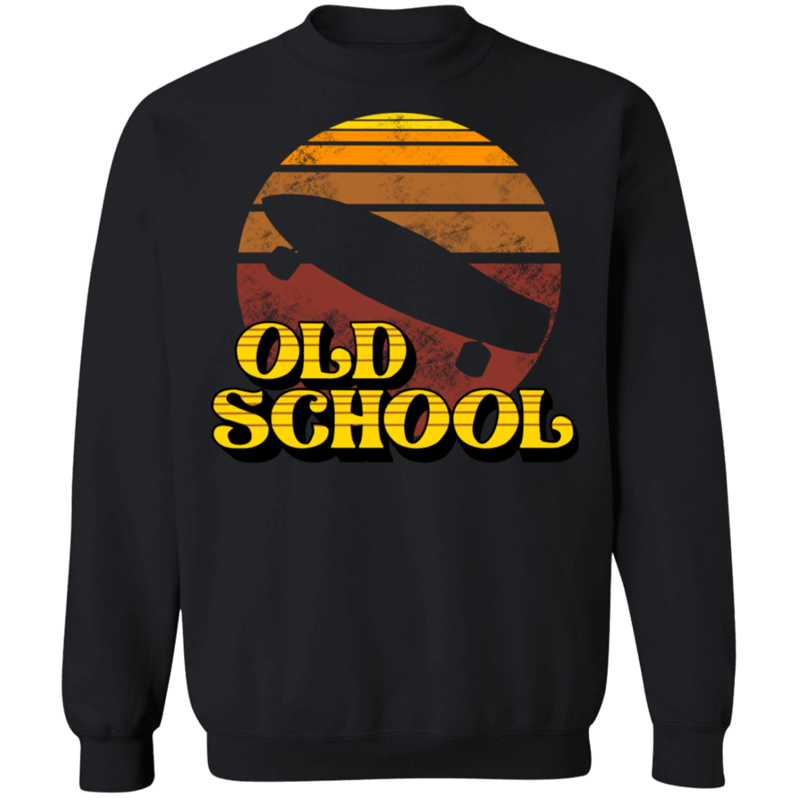 Old School Skateboard Short Board Long Board Crewneck Sweatshirt